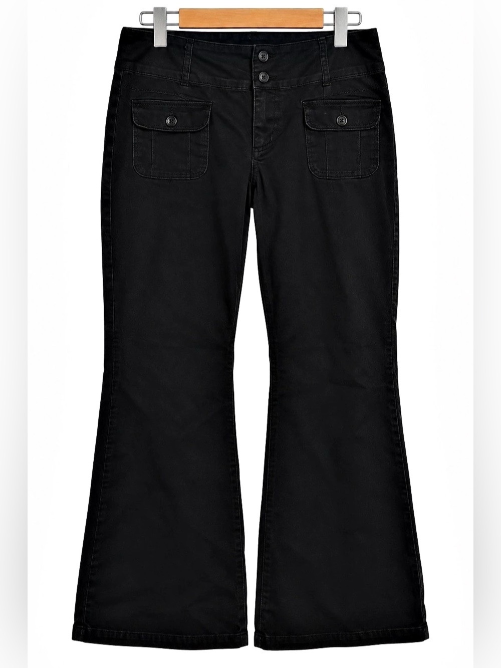 Wild Fable Black/Navy Flare Leg Cargo Pants |Size 10